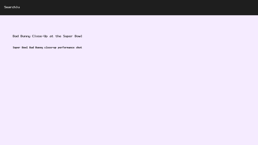 Super Bowl Bad Bunny close-up performance shot