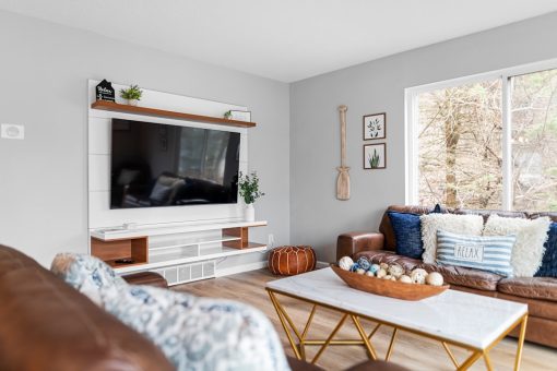 IPTV streaming solutions displayed on a smart TV in a modern living room