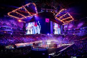Live stream Olympics setup with fans and athletes
